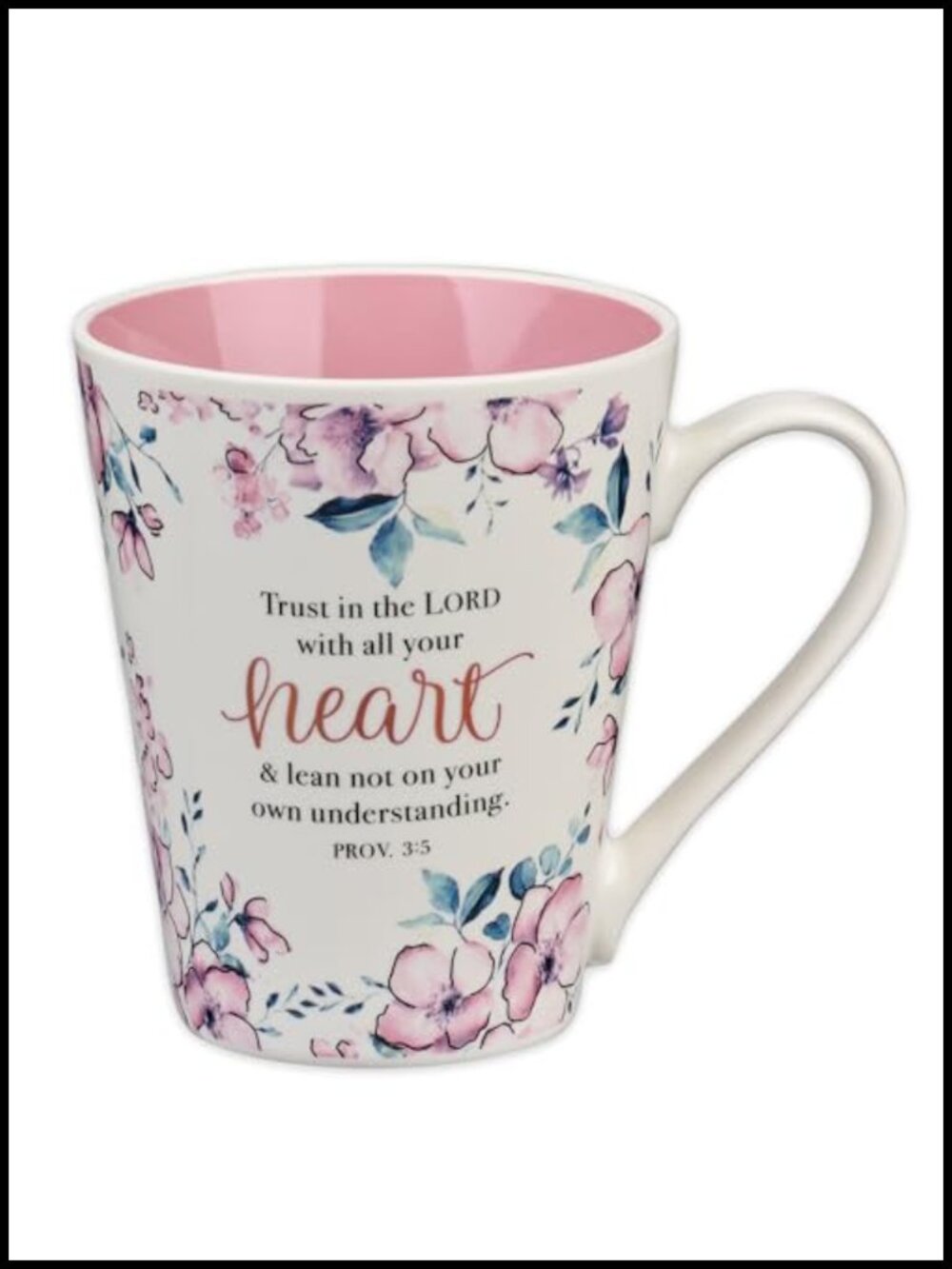 Ceramic Coffee Mug 14 oz Floral Bible Verse